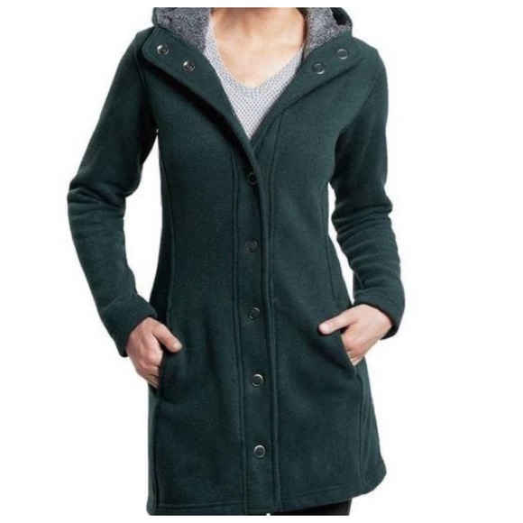 Kuhl Jackets & Blazers - Kuhl Spyrit Long Hooded Snap Front Fleece Jacket Size Large